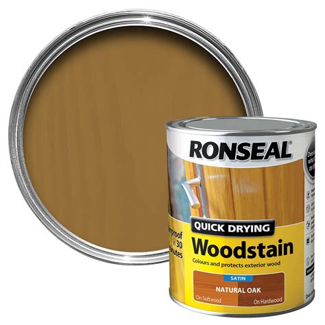 Ronseal Natural Oak Satin Woodstain 0 75L Departments DIY At B Q