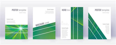 Sistema Geom Trico De La Plantilla Del Dise O Del Folleto Abst Verde