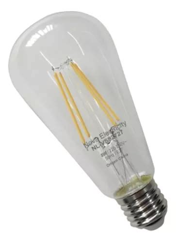 Lámpara Filamento Vintage Led 8w Pera St64 Dimerizable