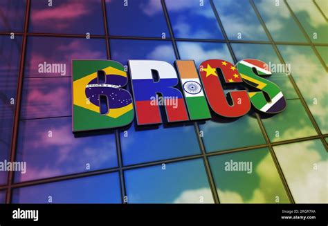 Concepto De Construcci N De Vidrio Del Grupo Brics Brasil Rusia India