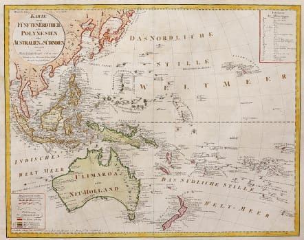 Scarce Map Of Australasia With Australia Named As Ulimaroa Homann Heirs