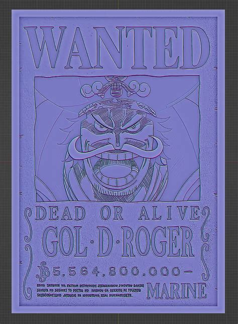 wanted poster Gol D Roger one piece 3D模型下载 创想云