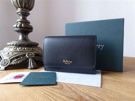 Mulberry Continental Card Holder Multicards Wallet In Black Small Classic Grain Sold