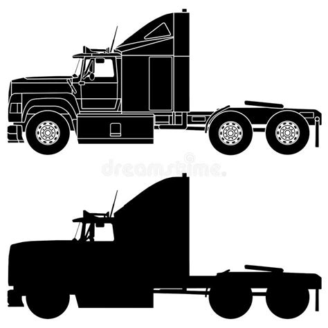 Kontur Av En Lastbilkenworth W900 Stock Illustrationer Illustration