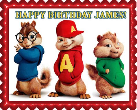 ALVIN AND THE CHIPMUNKS ROAD CHIP 2 Edible Birthday Cake Topper