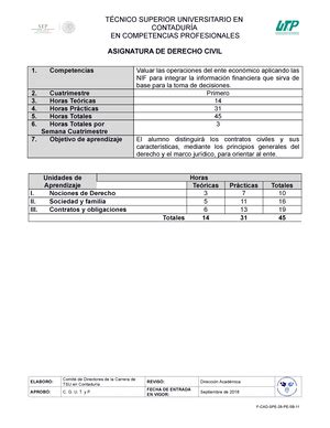 Formato Ficha De Registro Derecho Civil Studocu