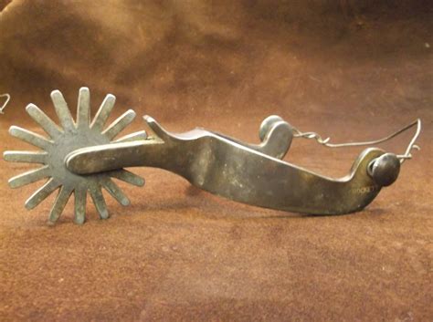 Marked Crockett Silver Overlaid Spurs Heavy Banded 16 Point Rowels