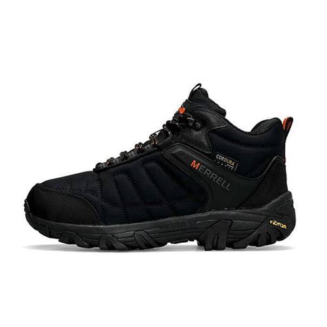 Зимние водостойкие кроссовки Merrell Cordura Black Orange Fur, мужские ...