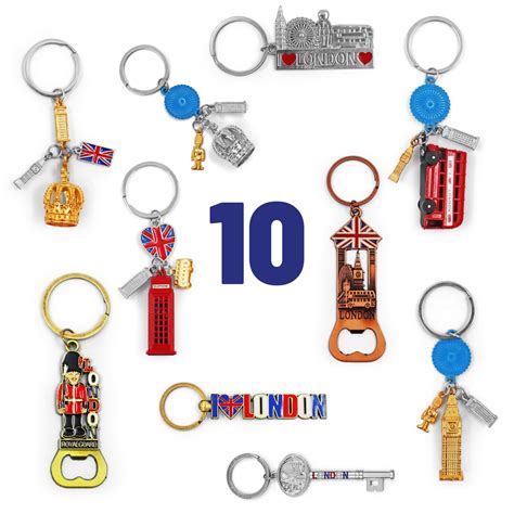 10 X Quality Premium London Key Rings London Souvenir Keychains