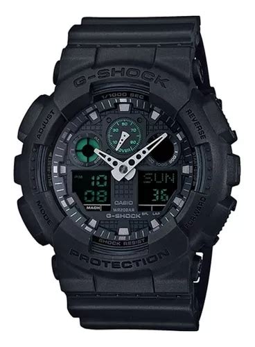 Reloj pulsera Casio G Shock GA 100 de cuerpo color negro analógica