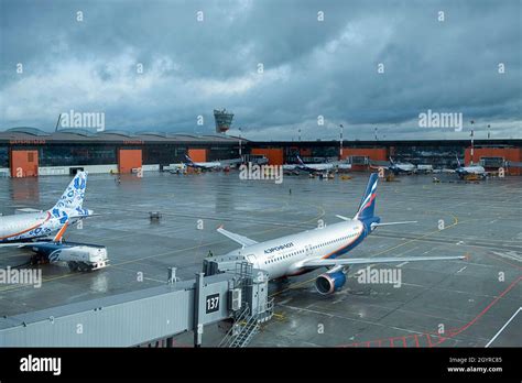 MOSCOW 04 SEPTEMBER 2021 Aeroflot Airplanes In Sheremetyevo