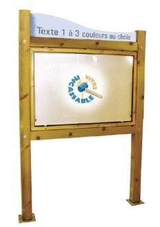 Vitrine affichage bois avec bandeau et poteaux carrés Commandez sur