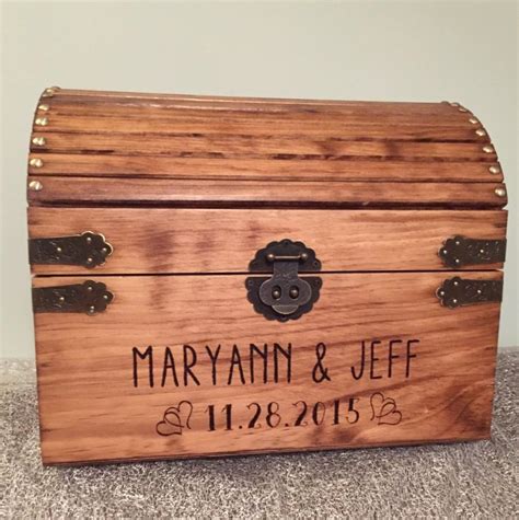 Extra Large Wedding Card Box Treasure Chest Style Rustic Wedding Box