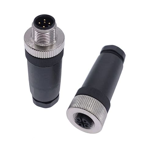 M12 Sensor Connector Waterproof Maleandfemale Plug Screw Threaded Coupling Sensor Connectors