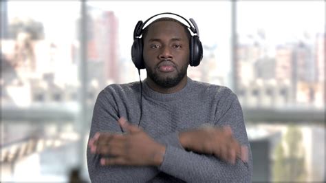 Black Man In Headphones Is Dancing Stock Footage Sbv