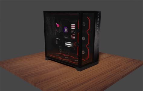 D Model Pc Gaming Lian Li X Rog X Nzxt X Corsair Vr Ar Low Poly