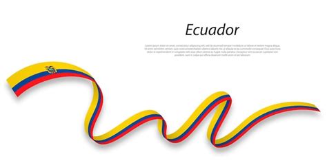 Cinta Ondeando O Banner Con Bandera De Ecuador Vector Premium