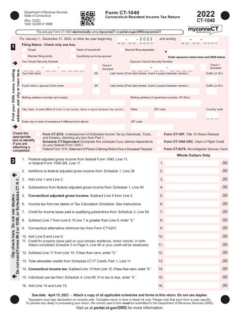 Fillable Ct State Tax Form Printable Forms Free Online