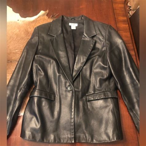 Spiegel Jackets And Coats Vintage Genuine Black Leather Blazer Poshmark