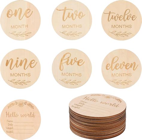 Amazon Wooden Milestone Cards And Discs Pc Set For Baby Photos