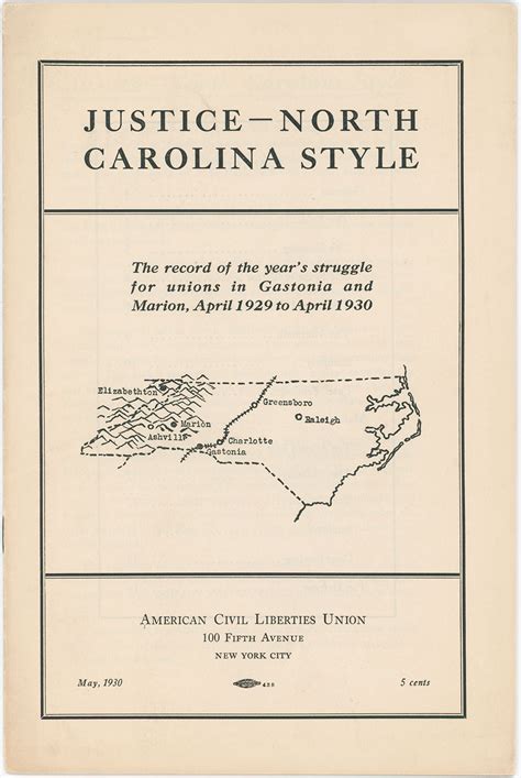 Justice North Carolina Style The Record Of The Years Struggle For