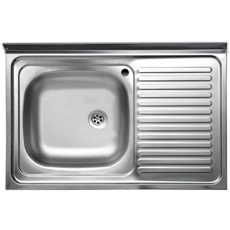 Lavello Cucina In Acciaio Inox Ad Appoggio Da 80 Cm Con Bordino