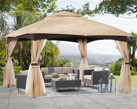 ABCCANOPY 12 ft. W x 10 ft. D Steel Patio Gazebo The Soft Roof Gazebos