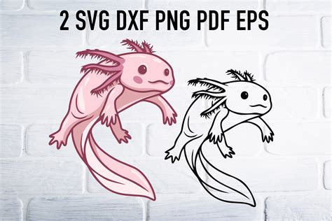 Axolotl SVG 3D Layered Axolotl SVG