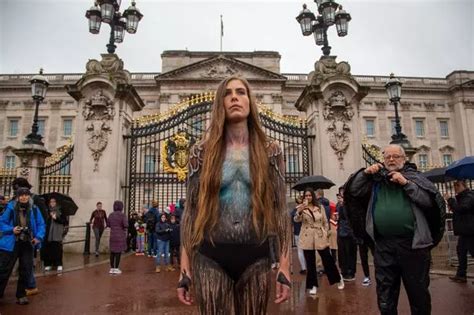 New Topless Protester In Town As Woman Walks Naked In London Painted As A Bird Daily Star
