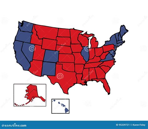 Electoral Map Of United States Stock Vector Illustration Of Partisan