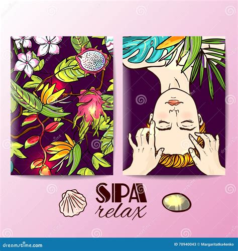 Spa Massage Her Face Stock Vector Illustration Of Beauty 70940043