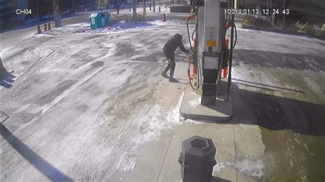 Security Tape Shows Suspect Starting Fire At Gas Pump In Scarborough