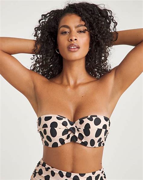 Panache Ella Twist Bandeau Bikini Top J D Williams