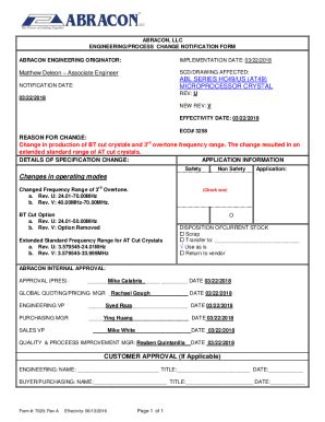 Fillable Online Mouser Pcn Abraconecnpcn Ablabracon Llc