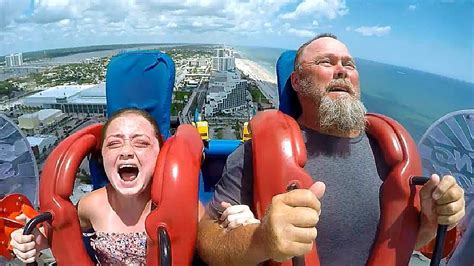 Dads Daughters 3 Funny Slingshot Ride Compilation YouTube