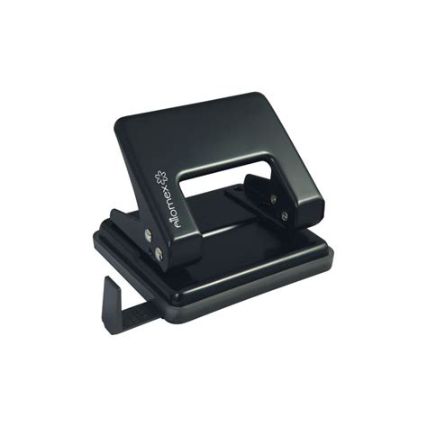 Дырокол 20 л., линейка, металл, Attomex, черный, нескользящее покрытие