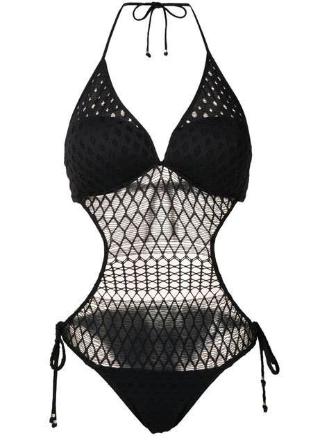 Amir Slama Cut Out Mesh Swimsuit Farfetch