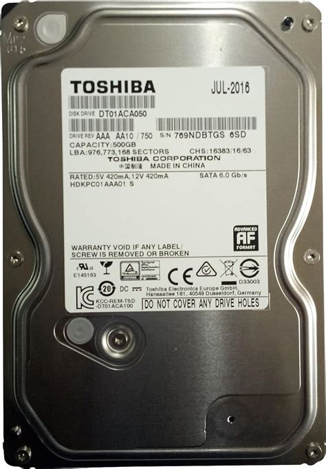 Amazon Toshiba DT01ACA050 500 GB 3 5 Inch Internal Hard Drive 500