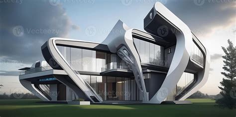 A Ultra Modern Futuristic House 25473600 Stock Photo At Vecteezy
