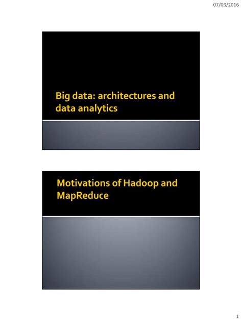 (PDF) Hadoop architecture and ecosystem - polito.it · Hadoop: main components . Distributed Big ...