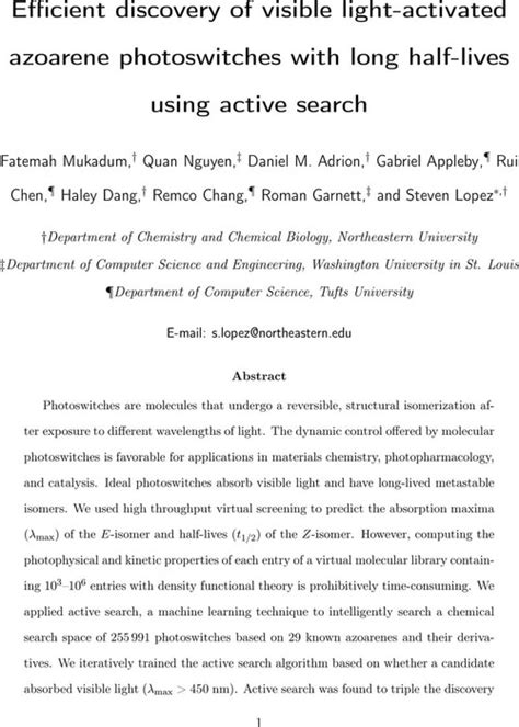 Efficient Discovery Of Visible Light Activated Azoarene Photoswitches With Long Half Lives Using