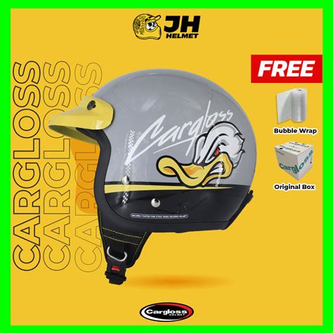 Jual Helm Cargloss Retro Original Cfm Motif Speed Duck Grey Glossy