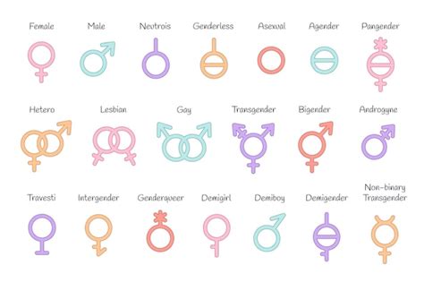 Premium Vector Set Of Gender Symbols Lgbtq Community Gay Lesbian