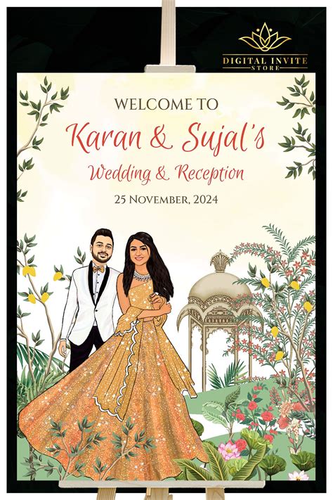 Gold Theme Reception Signages Welcome To Our Reception Signs Indian