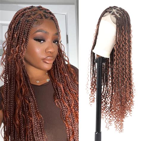 Olymei Boho Braided Wig Box Braid Wig For Women Triangle Knotless