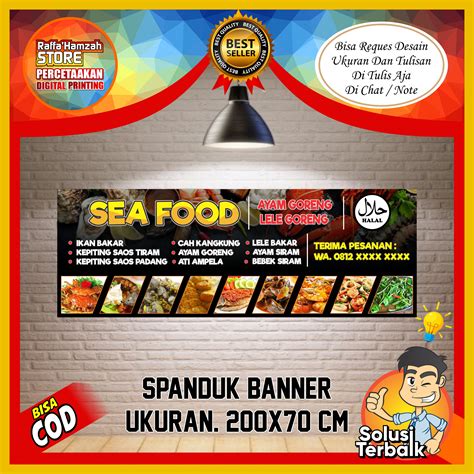 Bisa Cod Spanduk Banner Sea Food Custome Spanduk Sea Food Baner