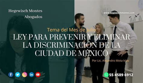 Ley Para Prevenir Y Eliminar La DiscriminaciÓn De La Ciudad De MÉxico