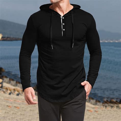 Sokhug Christmas Tops For Men Fall Winter Solid Round Neck Long Sleeve