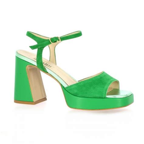 Lara May Chaussures Nu Pieds Cuir Velours Vert 707