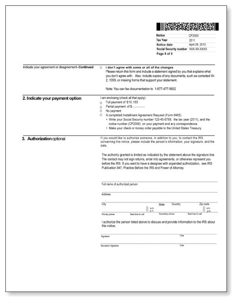 Irs Audit Letter Cp2000 Sample 4